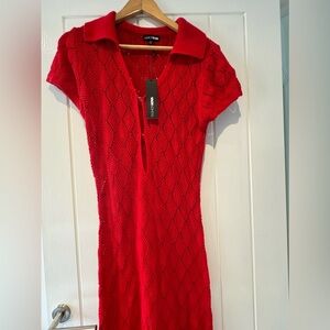 Fashion Nova Red Crochet Dress